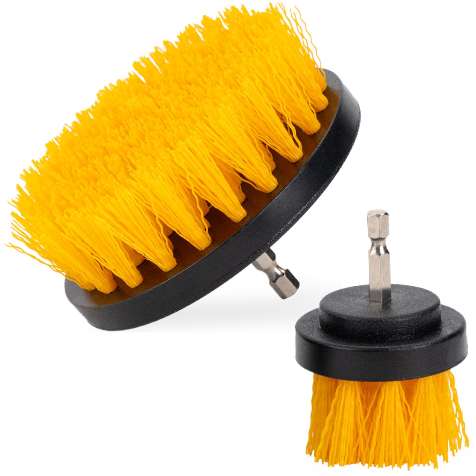 VIKING Drill Powered Carpet Cleaning Brushes for Car, 4 inches, Yellow
