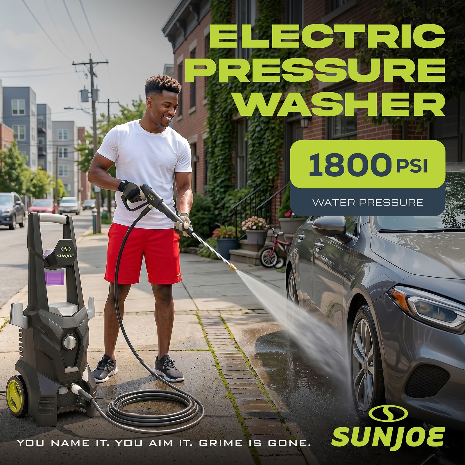 Sun Joe SPX100-GO 1300 Electric Pressure Washer | Portable, Lightweight