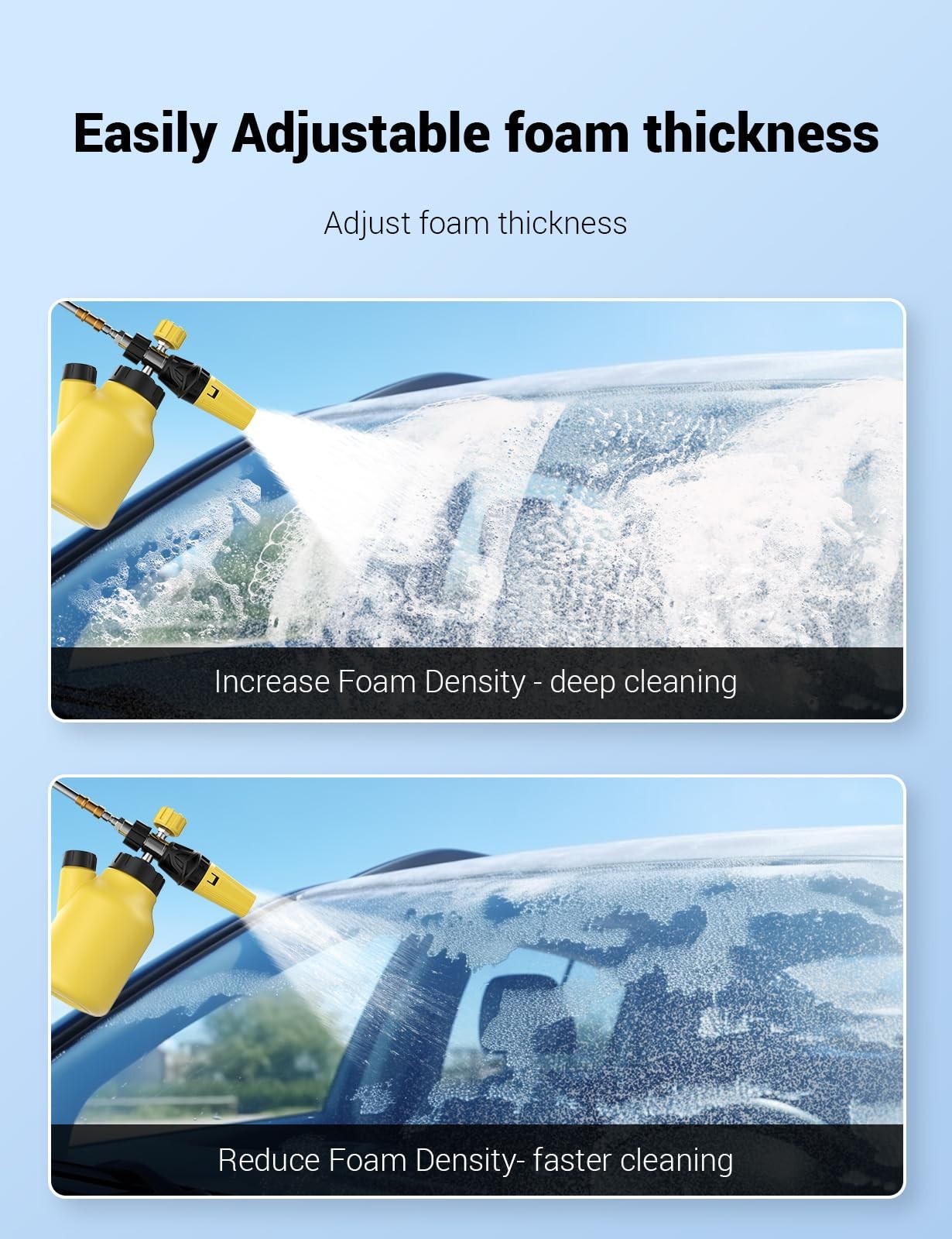 Foam Cannon for Pressure Washer – Heavy Duty Car Wash Foam Sprayer, Adjustable N