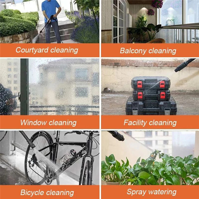 1500W Cordless Electric High Pressure Water Spray Car Gun Portable Washer Clean