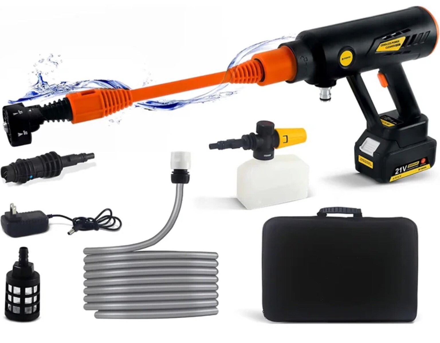 Cordless Pressure Washer Gun, T TOVIA 870PSI Electric Washer Kit, Portable Power