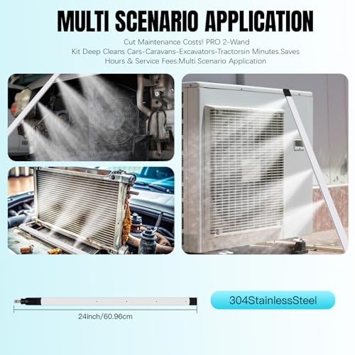 Radiator Cleaning Wand 24 Inch 4500 PSI Dual Use Water Air