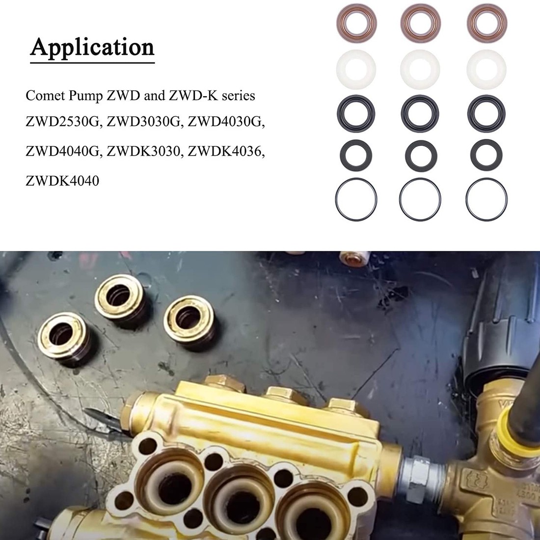 Comet ZWD Packing Kit Pressure Washer Pump Seal Repair Accessory Kit 5019006400