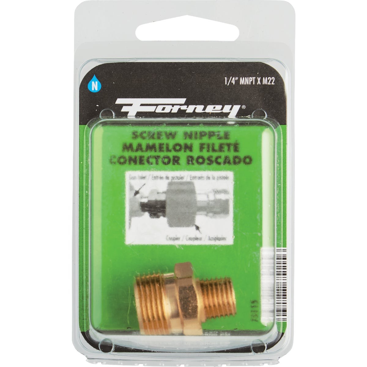 Forney 1/4 In. Male Pressure Washer Screw Nipple 75115 Forney 75115 032277751156