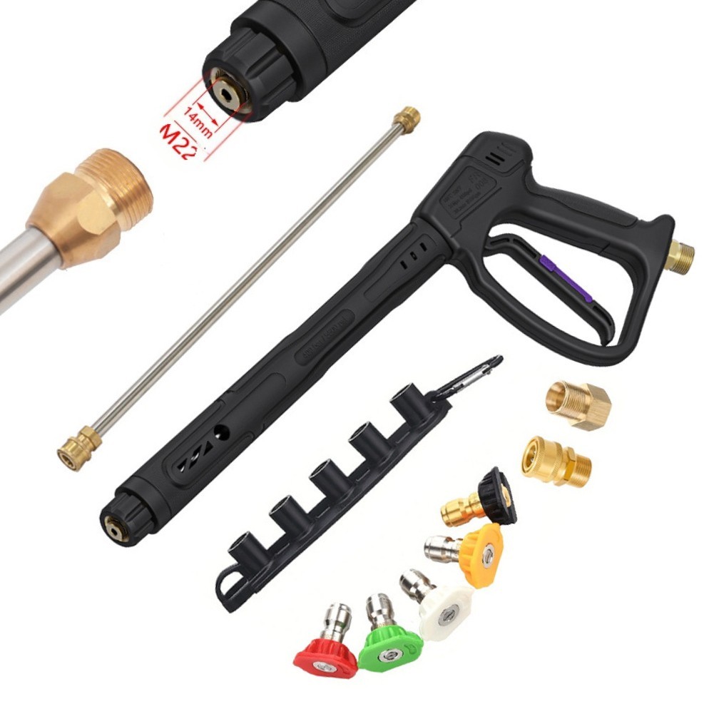 400bar Pressure Washer Pistol with Swivel Joint and Five Nozzle Accessory Set