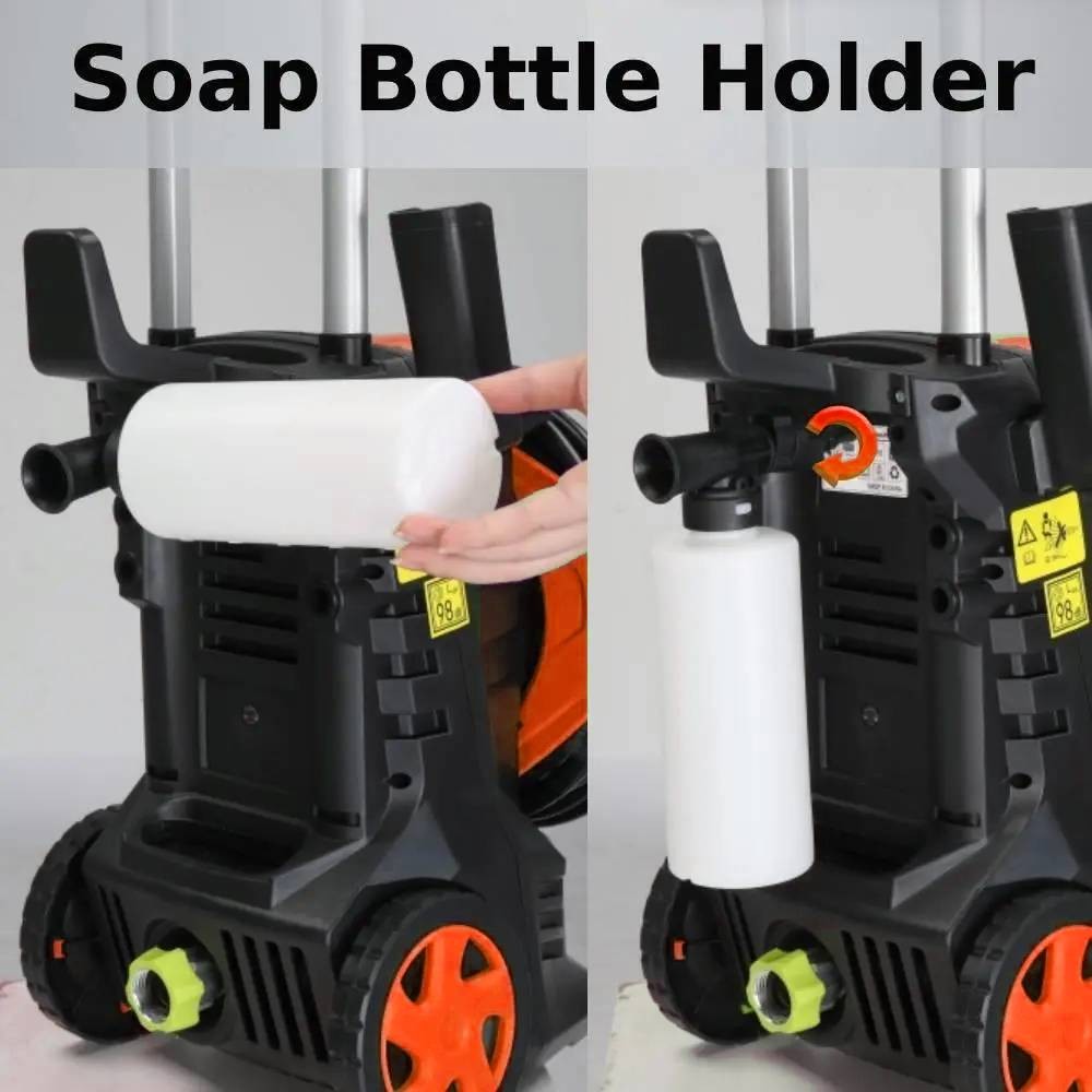 Electric Pressure Washer 3800PSI Max with Nozzles and Telescopic Handle Orange