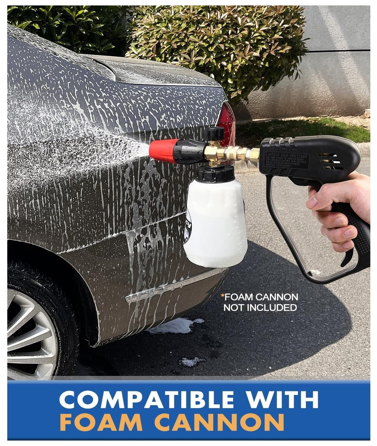 Short Pressure Washer Gun with M22-14mm Inlet, Stubby High Pressure Handle Gun