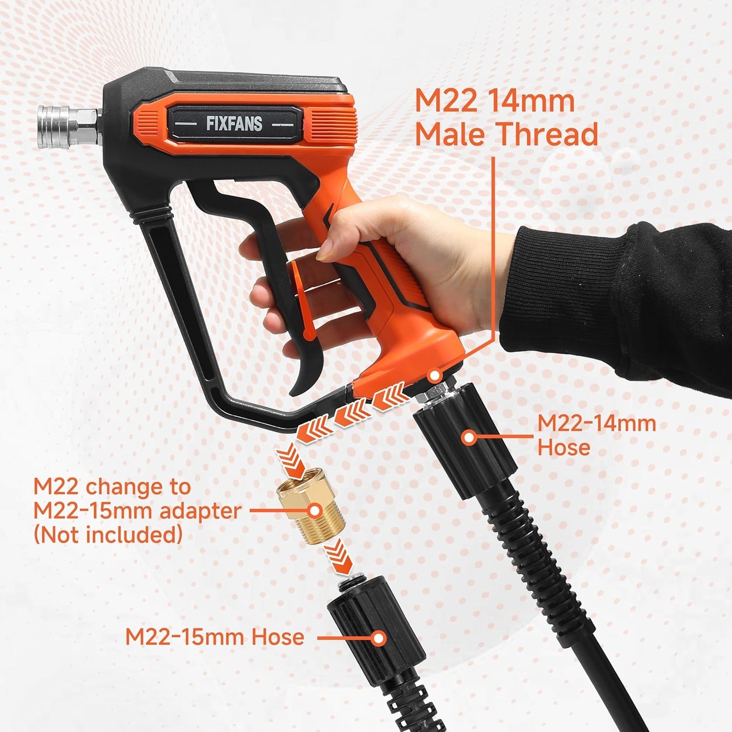 NEW Pressure Washer Gun Hose Kit 50FT Wand Extension 5 Nozzle Tips M22