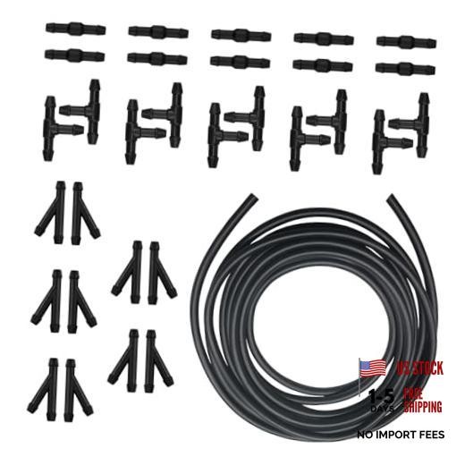 30 PCS Car Windshield Washer Hose Kit, 13Ft Flexible Rubber Hose, Washer Fluid