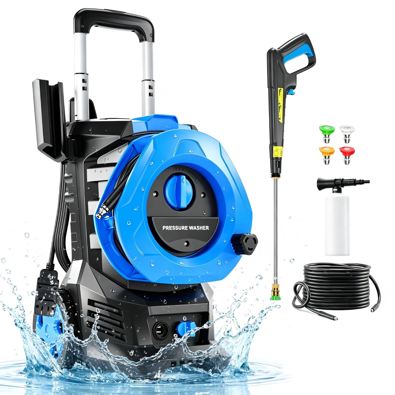 Pressure Washer 4200PSI 2.5GPM, Steel Lance, 4 Nozzle Tips, for Car, Patio