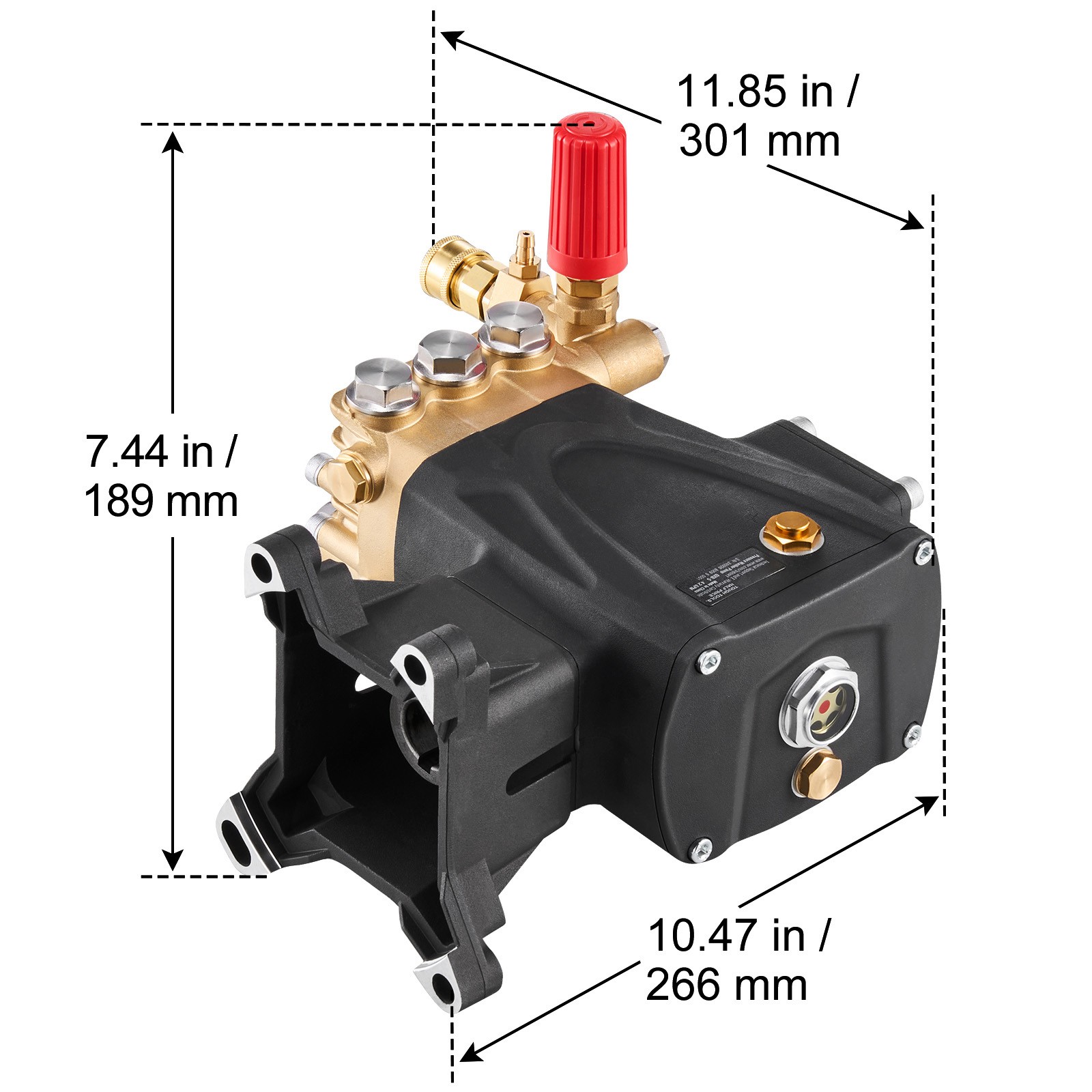 Uimoso Horizontal Triplex Plunger Pump, 1″ Shaft, 4200 PSI, 4.2 GPM