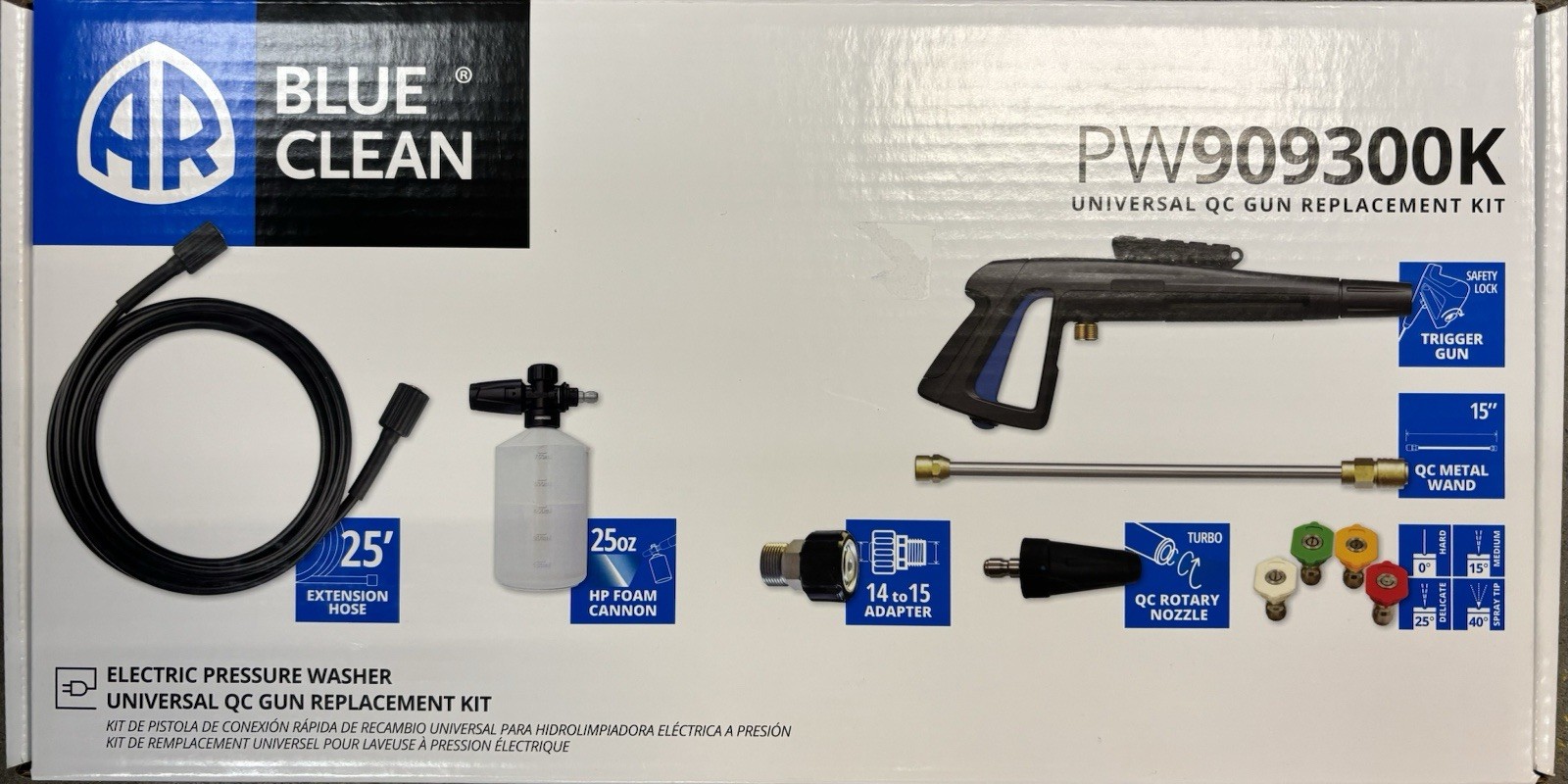 AR Blue Clean Electric Pressure Washer Universal QC Replacement Kit – PW909300K