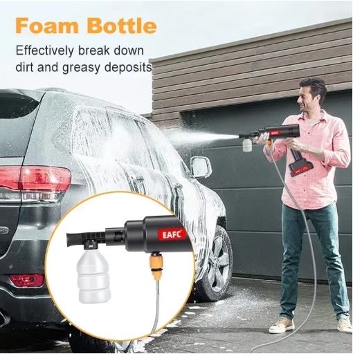 EAFC 60Bar Cordless High Pressure Car Wash Gun Foam Sprayer Cleaner Machine