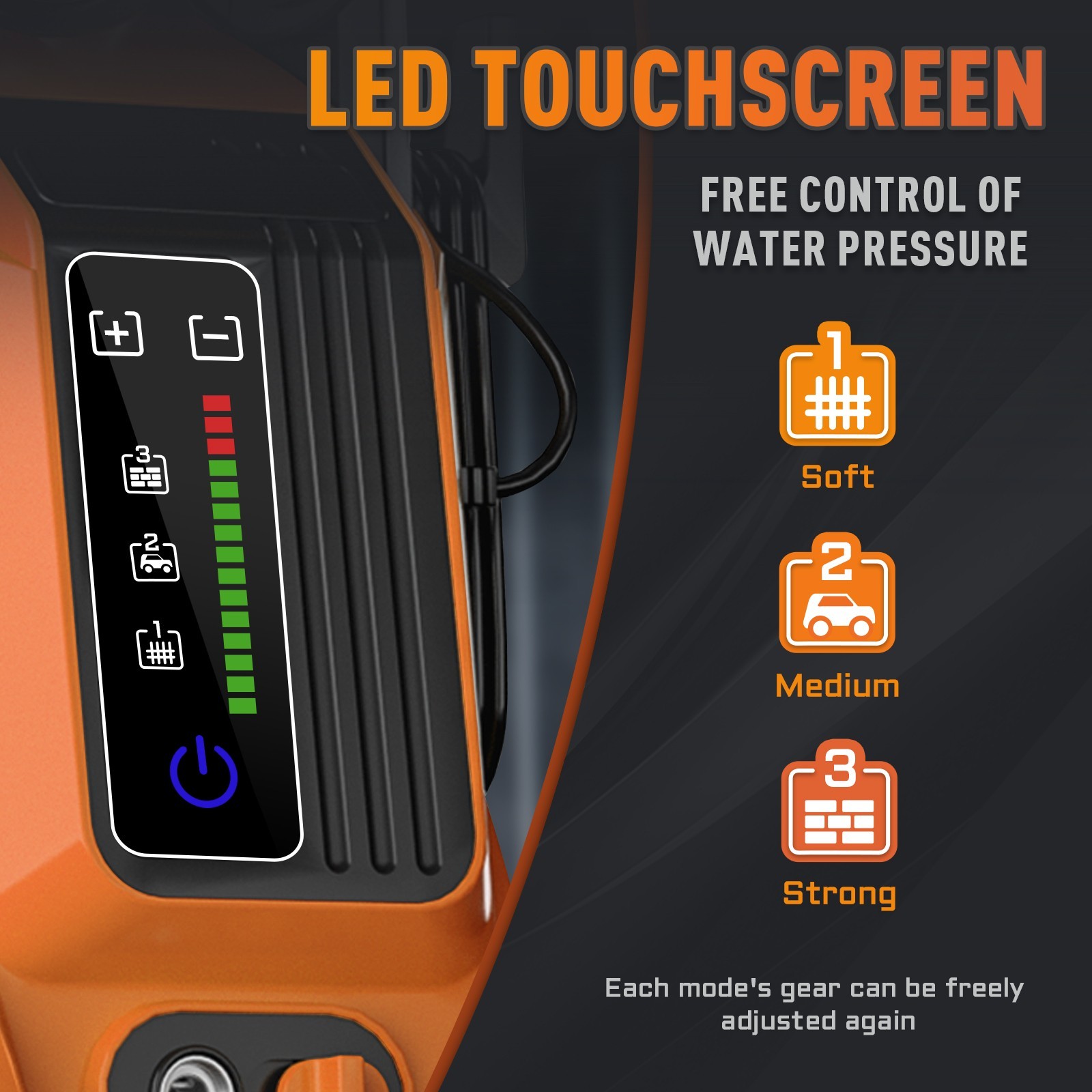 Pressure Washer 4500PSI 4.0GPM, 15-Level Touchscreen, Soap Tank, for Home