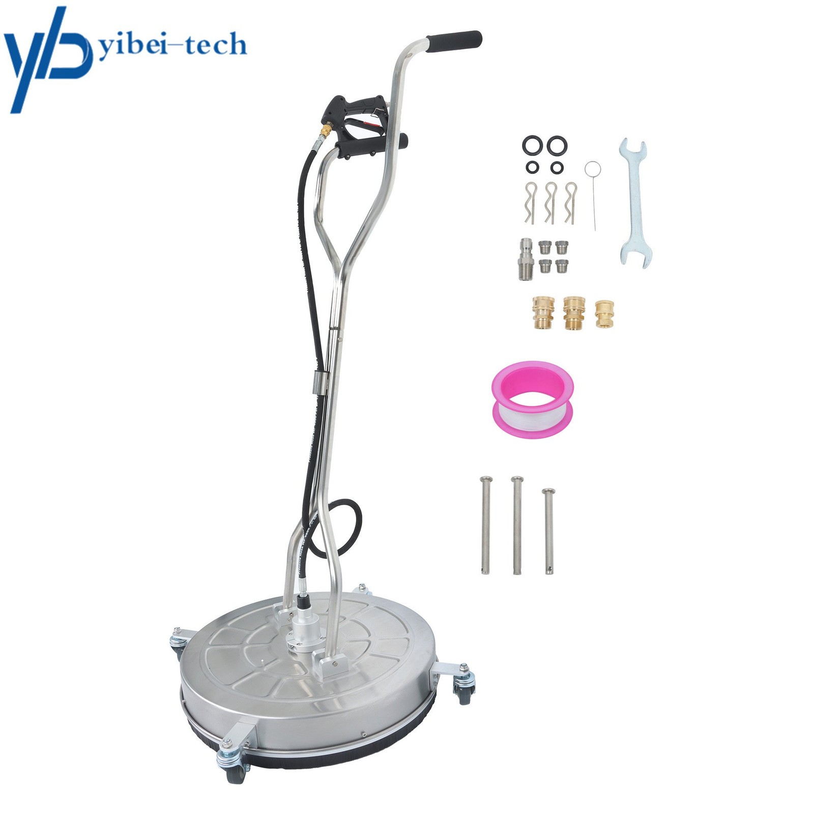 Pressure Washer Surface Cleaner 6000 PSI 24″ w/ Handles & Wheels Quick Connect