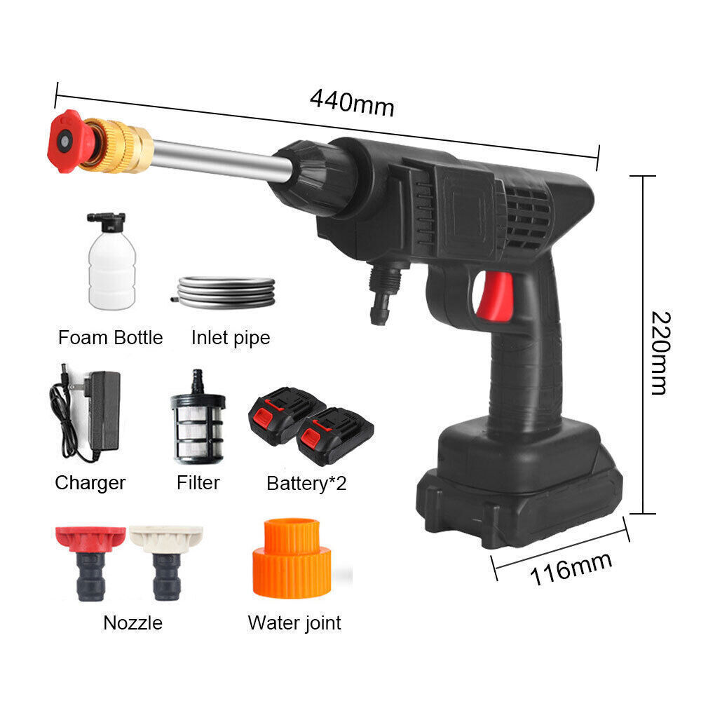 460W Electric Cordless High Pressure Water Spray Cars Gun Washer Cleaner Yard