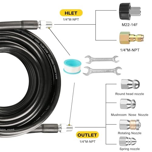 Sewer Jetter Hose 150FT 5800PSI Kit