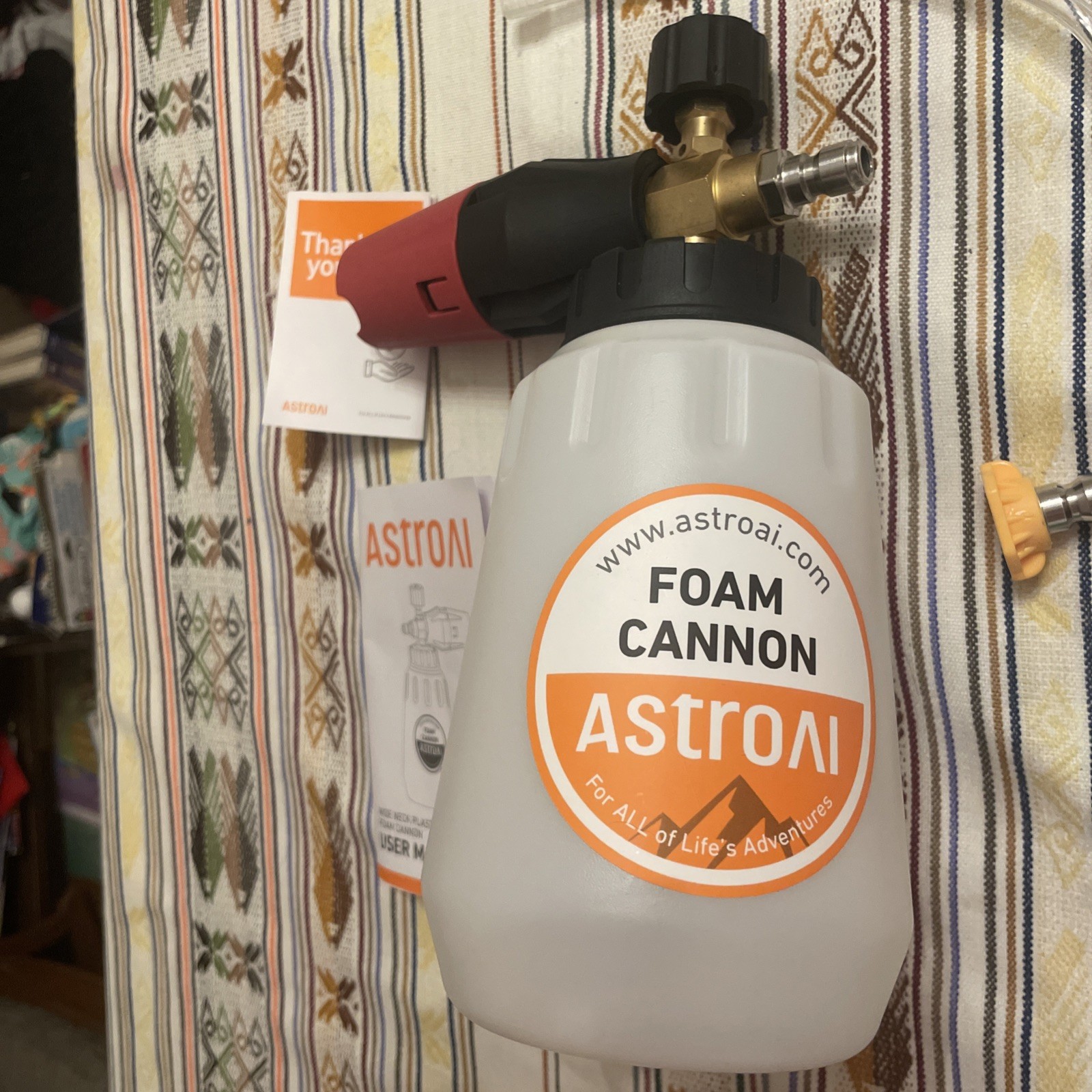 Pressure Washer Air Foam Cannon 5 Nozzles | AstroAI 1.0L Capacity Wide Neck