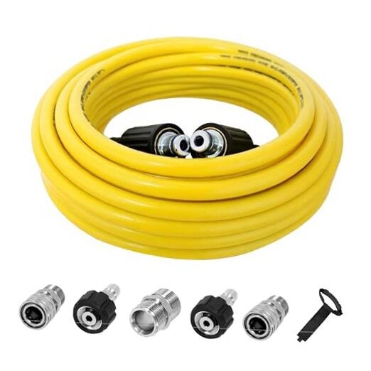Pressure Washer Hose 50FT for Power Washer, 4200 PSI Kink Resistant 50ft Yellow
