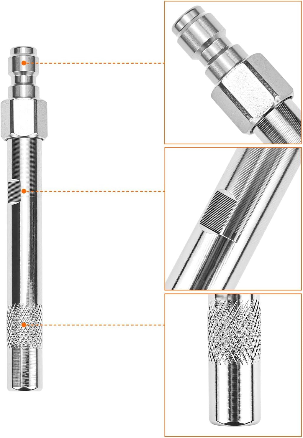 Pressure Washer Long Range Chemical Nozzle, Stainless Steel Shooter Tip with 1/4
