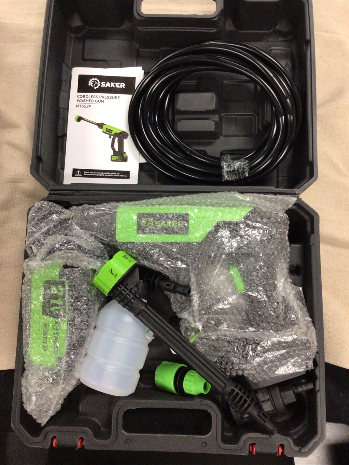 Saker Cordless Pressure Washer Gun MT5S2P – 21V Max – NOB