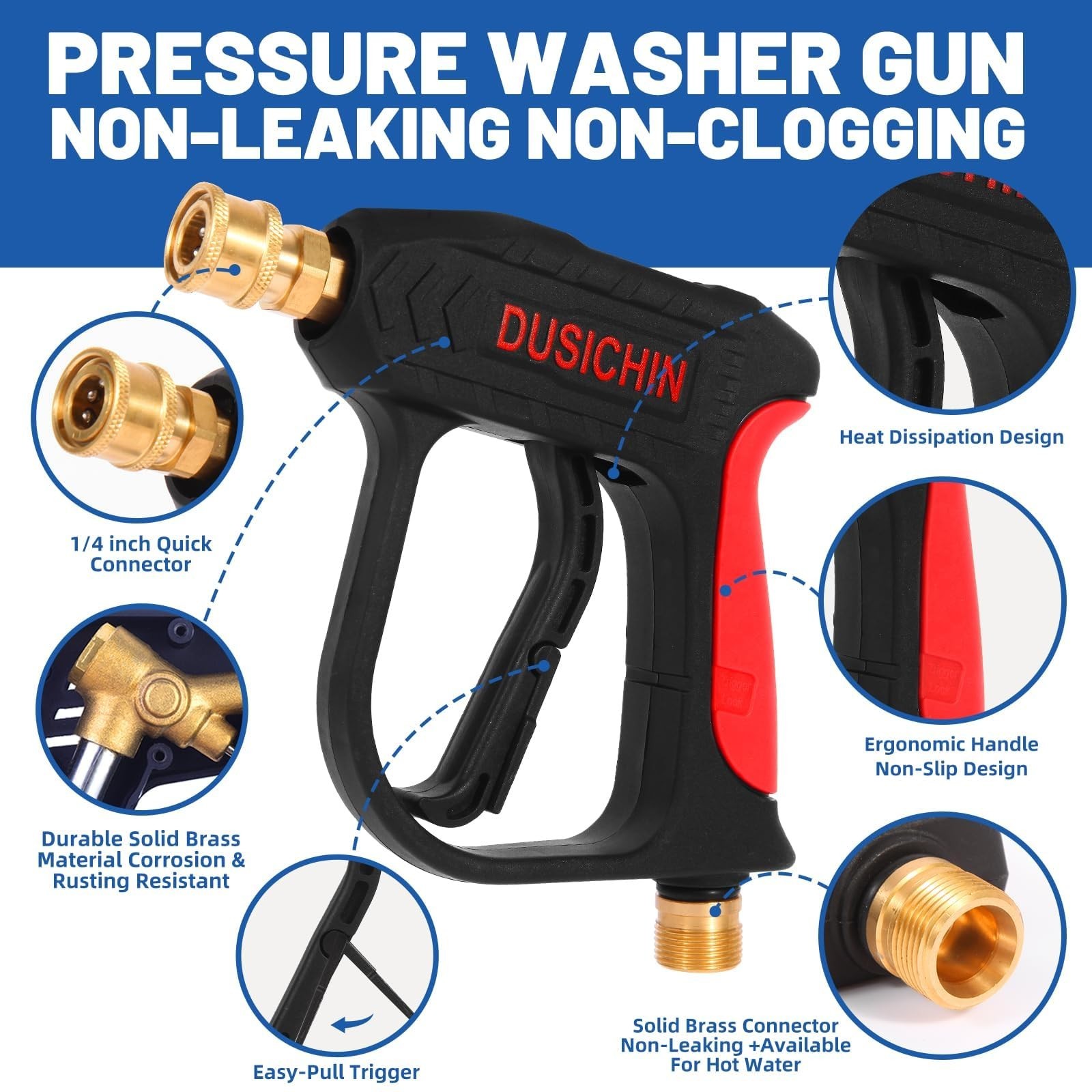 DUSICHIN DUS-018 Foam Cannon Lance Pressure Washer Nozzle Tip Spray Gun 3000 …
