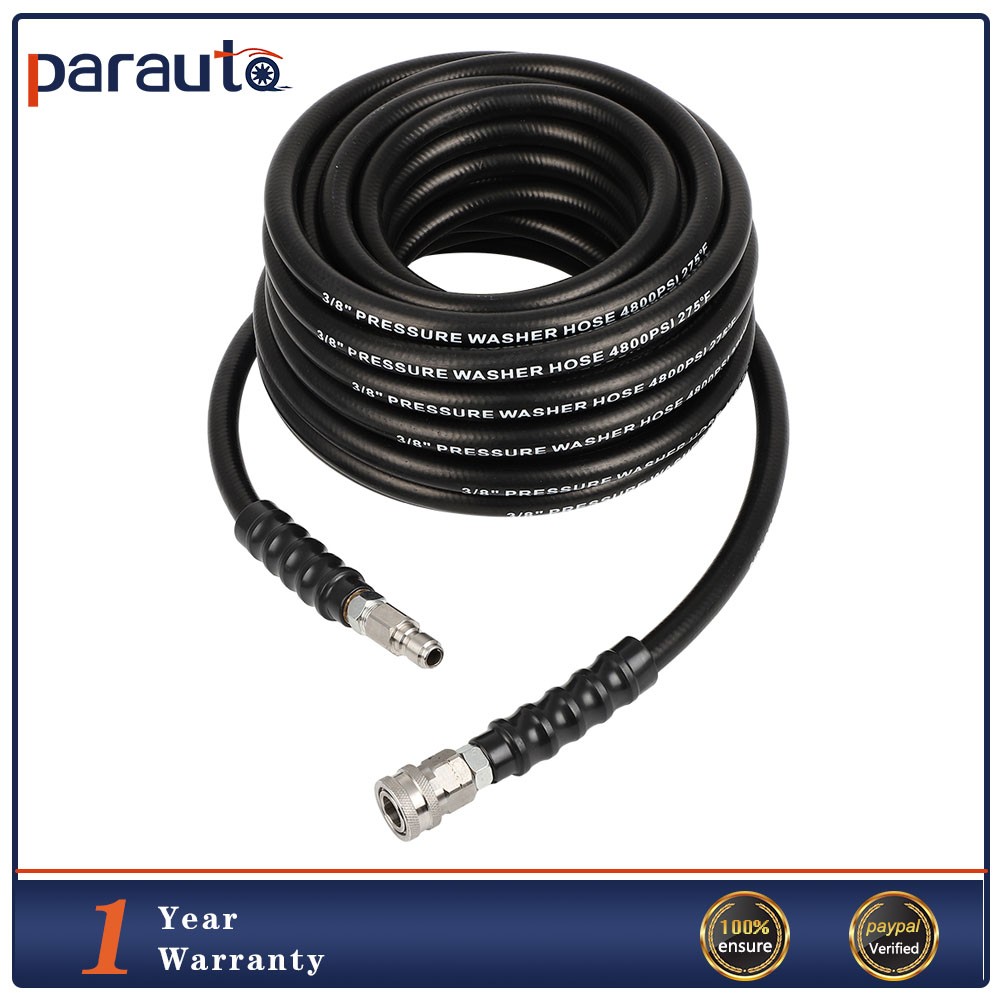 50FT 3/8″ Hot Water Pressure Washer Hose 4800 psi Rubber Power Washer Hose