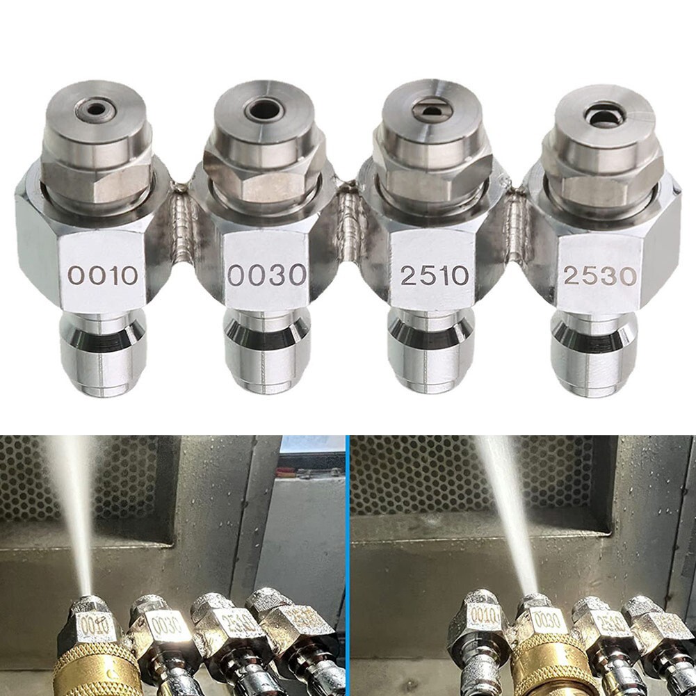 1X Pressure Washer Nozzle Kit 4-Way Tip Holder 1/4 Inch Quick Connect Soft-Wash