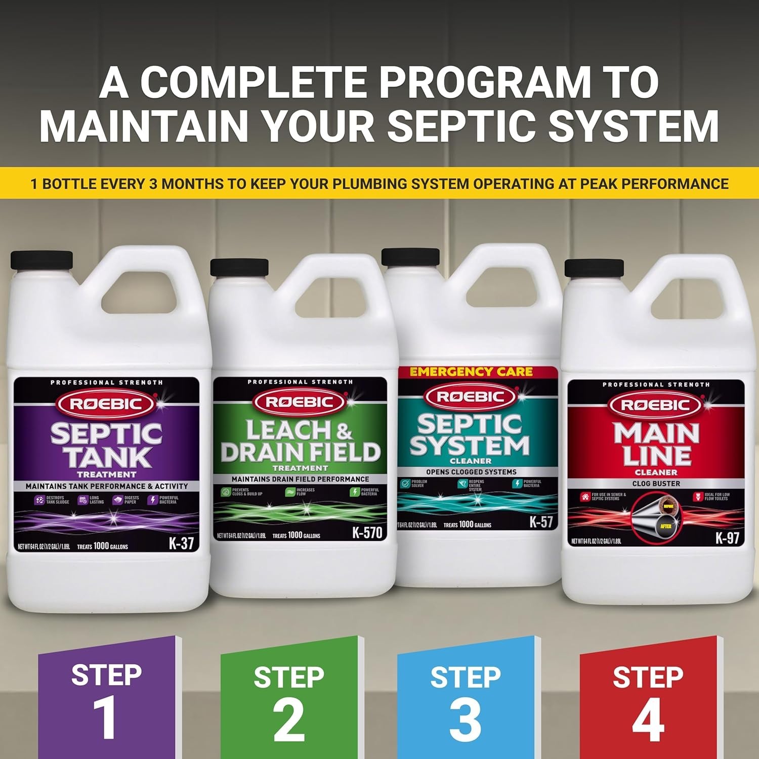 64 fl oz Liquid Septic Tank Cleaner – Prevent Clogs with Easy Application