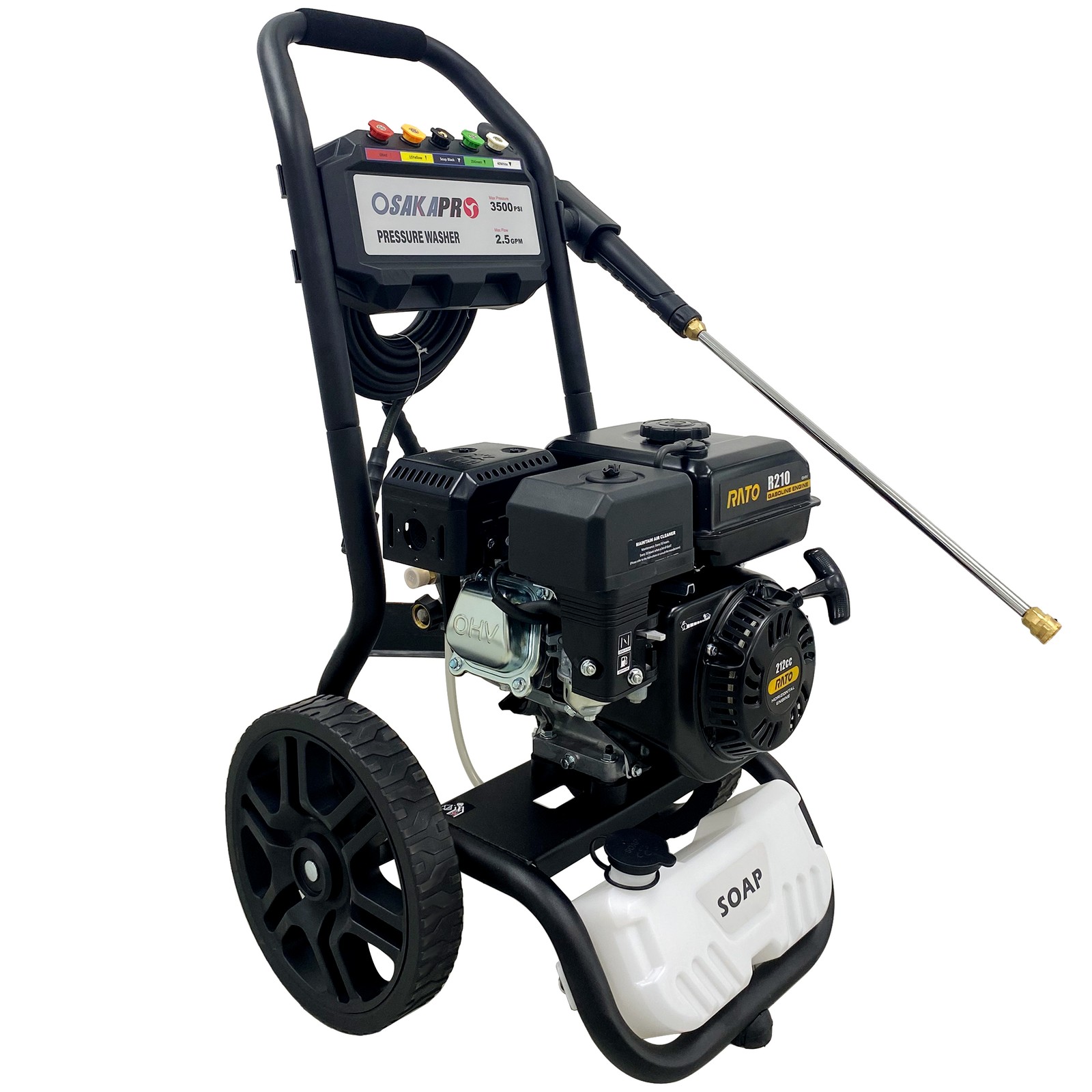 3500PSI Gas Pressure Washer, 2.5GPM Gas Powered High Pressure Washer