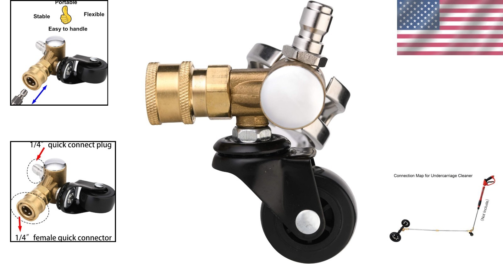 High-Performance Undercarriage Cleaner Swivel Wheel – Fits Most Pressure Washers