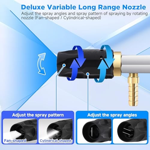 Long Range Nozzle FIXFANS 2-2.5 GPM 45FT Hose