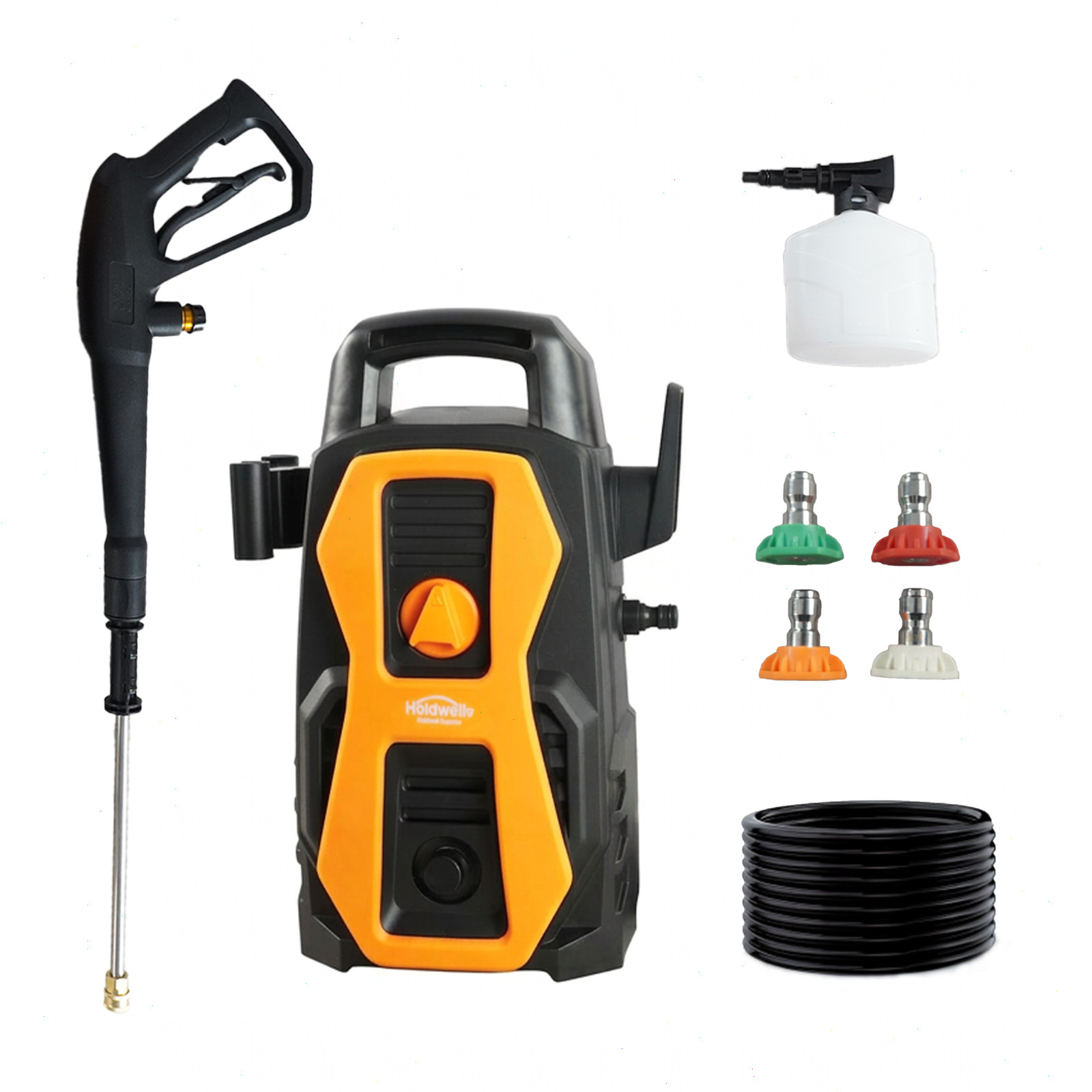 HoldwellS Electric Pressure Washer, 1700 Max PSI 1.76 Max GPM
