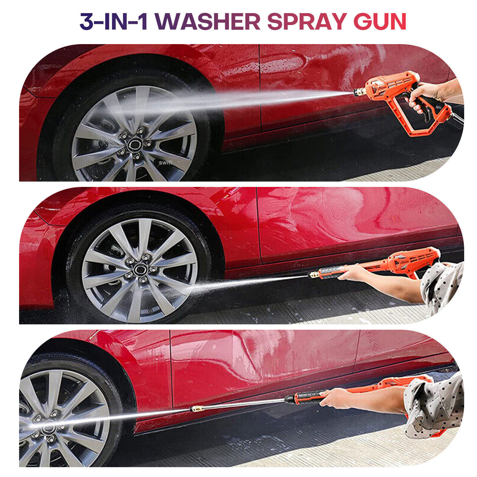 High Pressure 4000PSI Car Power Washer Gun Spray Wand Lance Nozzle and Hose Kit