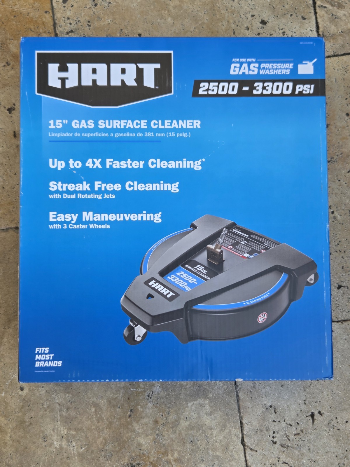 HART 15’’ Gas Pressure Washer Surface Cleaner-Patio, Sidewalks & Driveways -NEW!