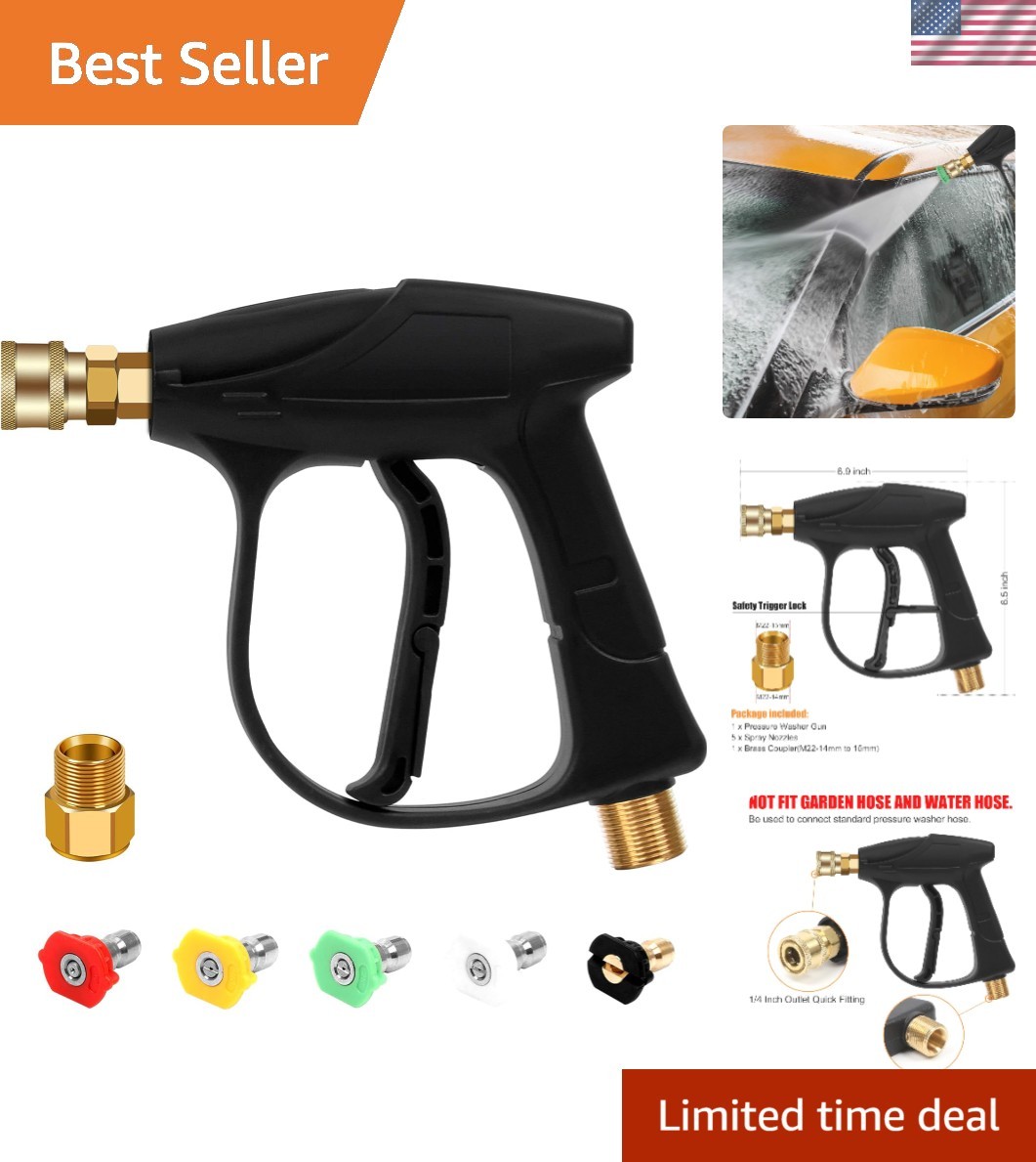 4350 PSI Car Washer Gun with 5 Spray Nozzles & Quick Connect Coupler
