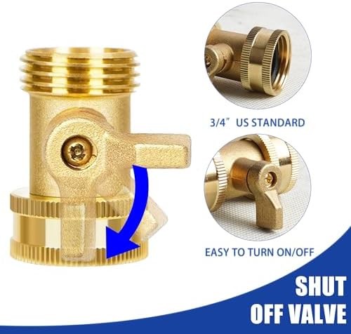 2 Set Heavy Duty Brass Hose Nozzle, Pressure Jet Nozzle with Hose Shutoff Valve,