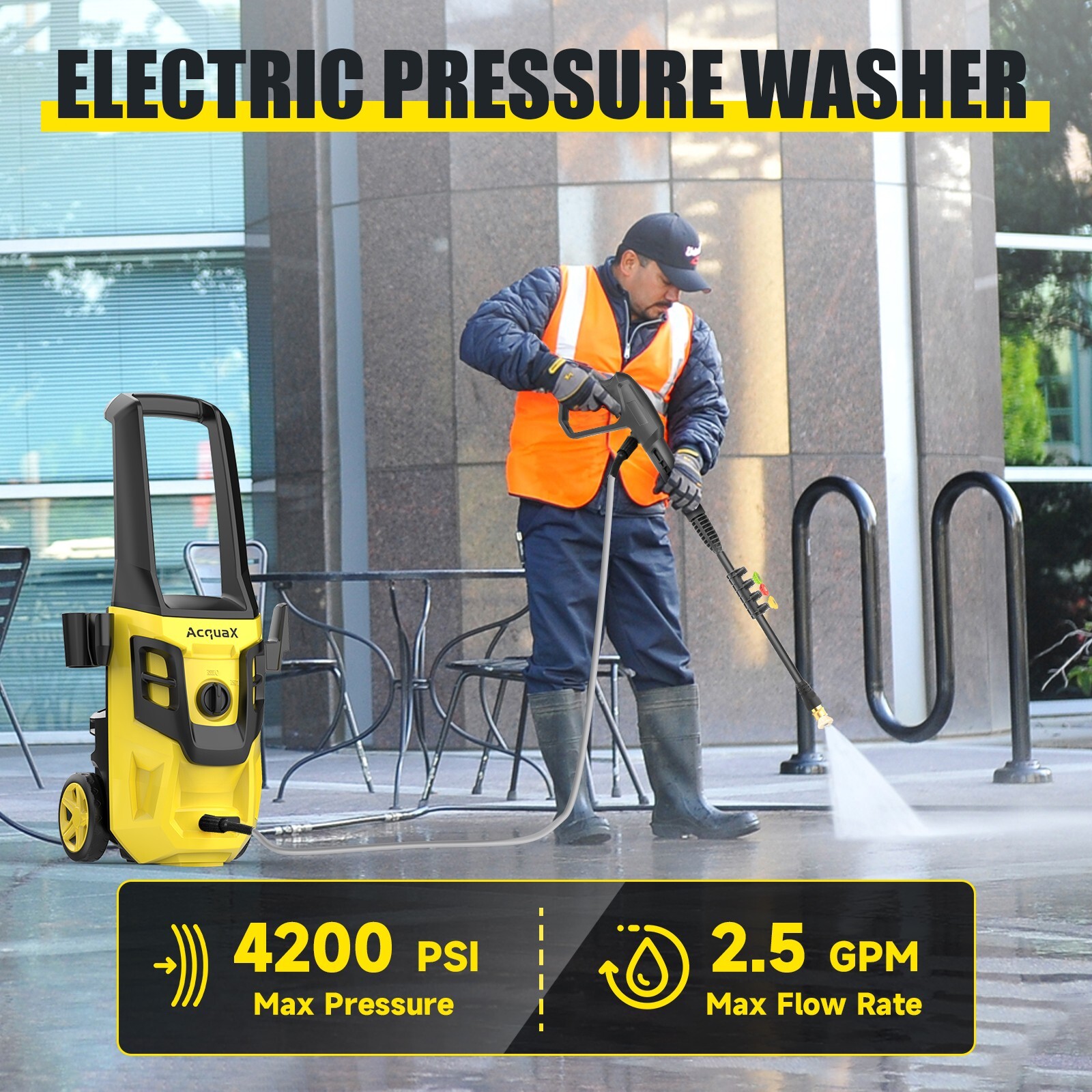 Acquax 4200PSI Electric High Pressure Washer 2.5GPM Portable Power Washer New