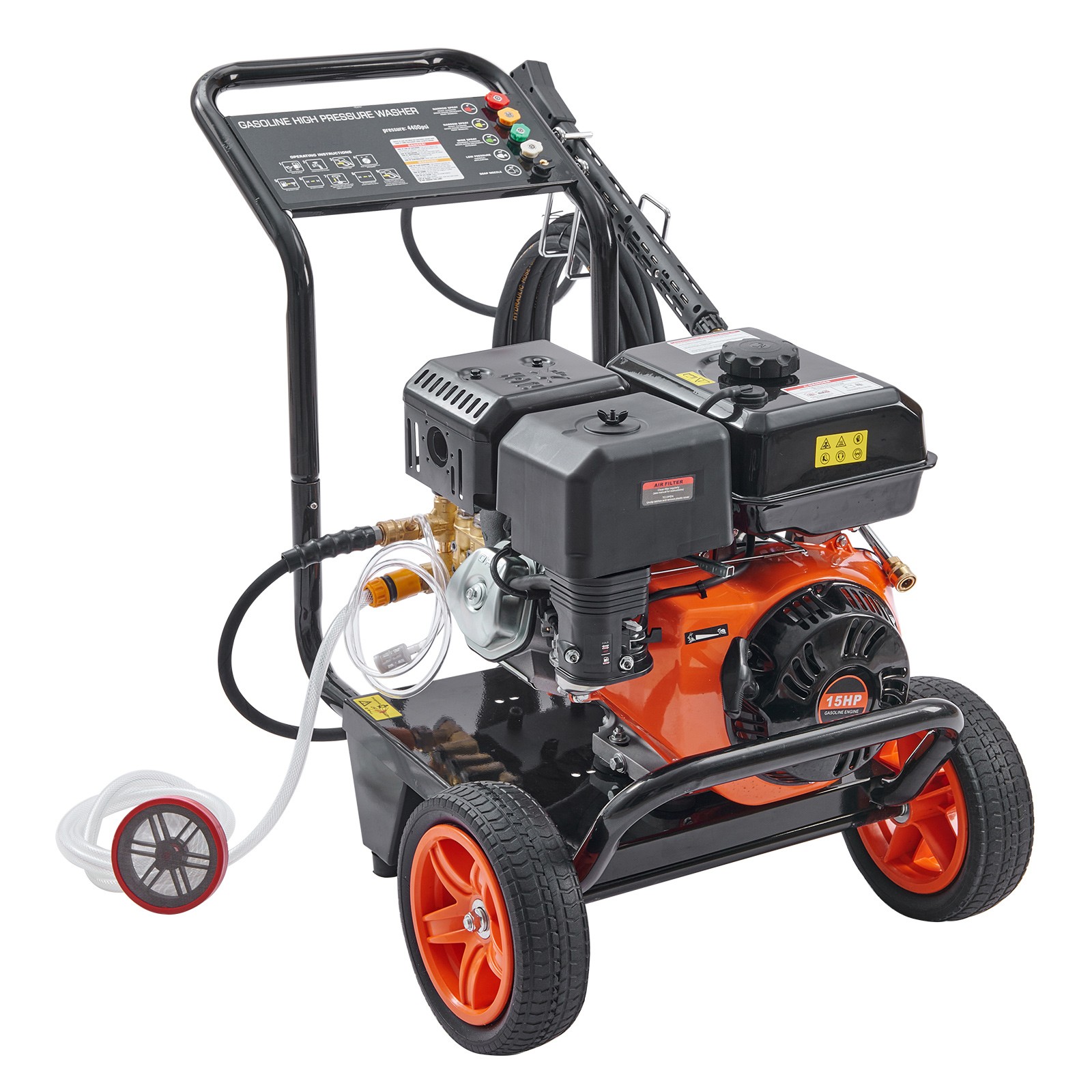 VEVOR 4400 PSI 4.0 GPM Cold Water Gas Powered Pressure Washer 390cc 5 Nozzles