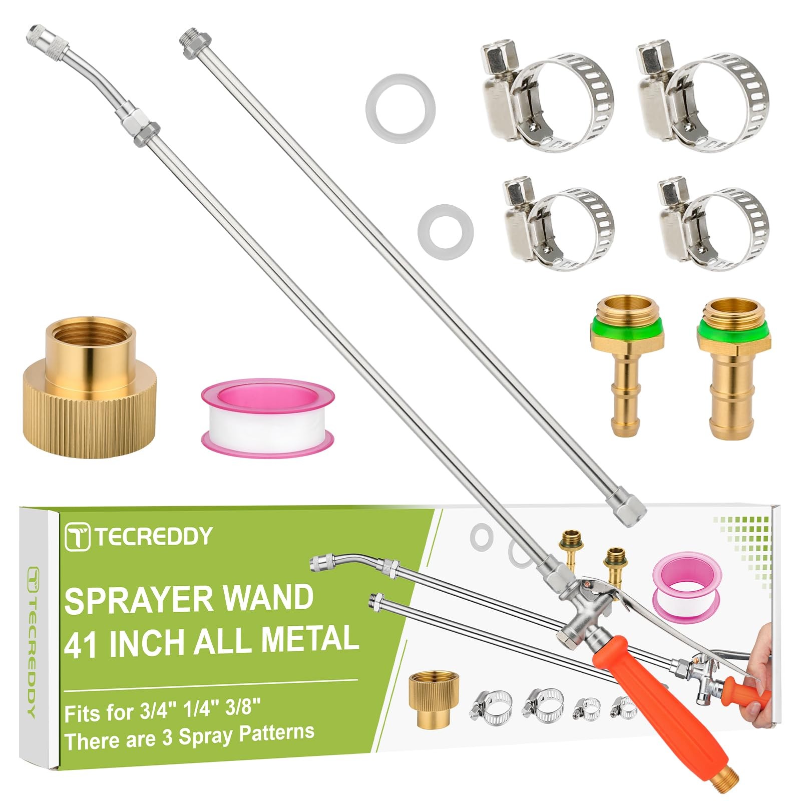 Tecreddy Replacement Pump Sprayer 41 Inches Wand – Orange Handle