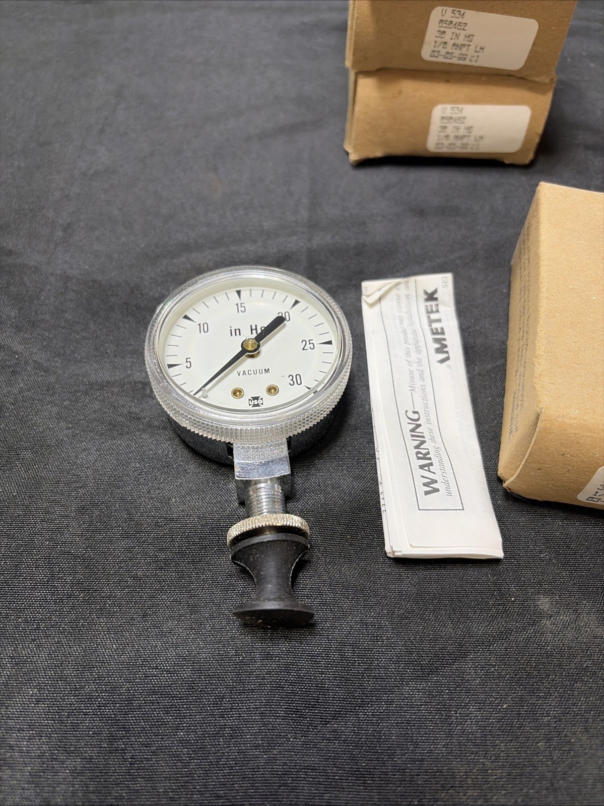 AMetek 050462 V534 30IN-HG LM 1/8 ANPT Pressure Gauge For Vacuum 0-30in Hg
