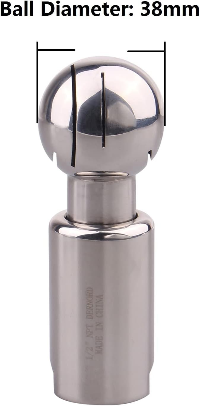 Rotary Spray Ball NPT Female CIP Tank Cleaning Ball 360° Spray Pattern, Stain…