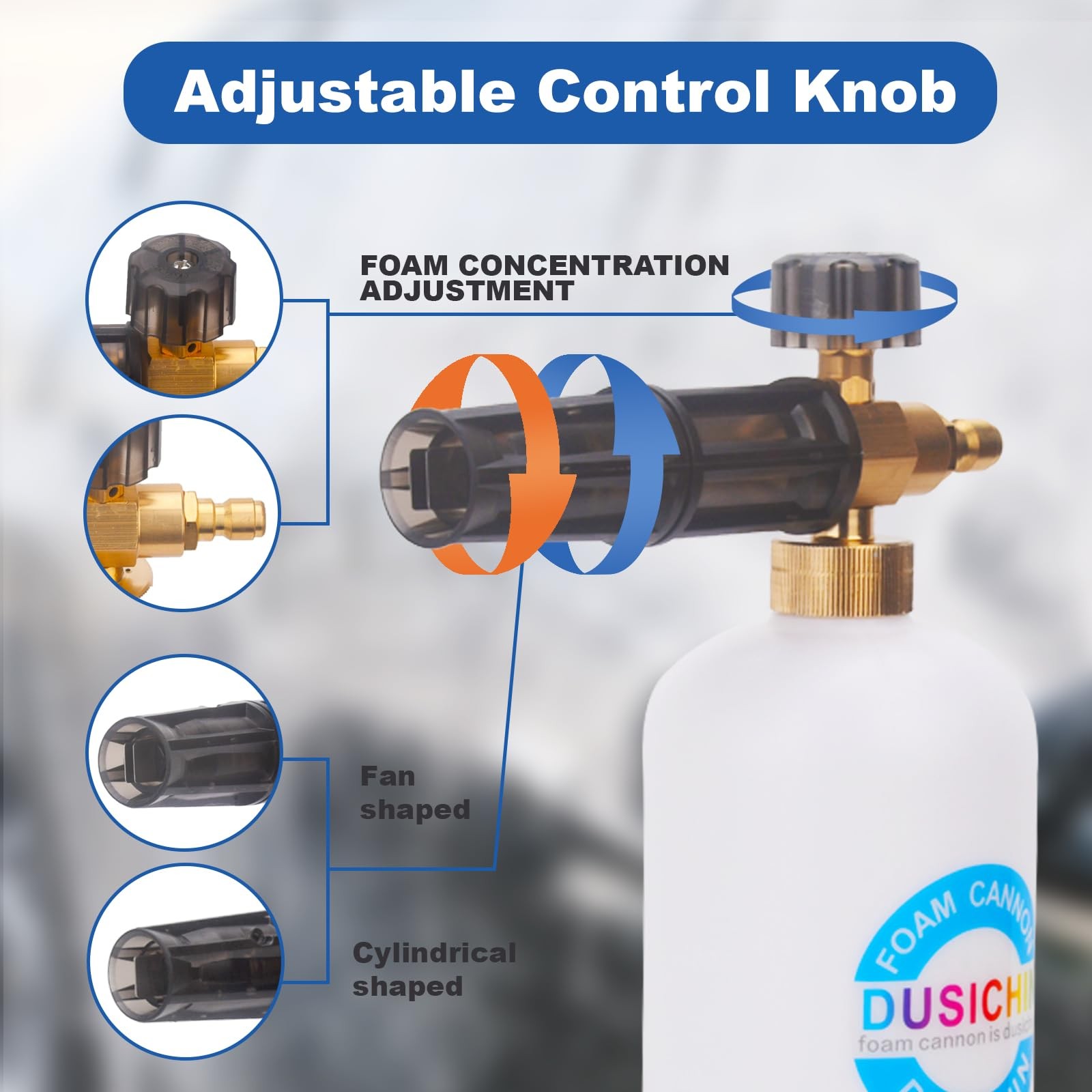 Foam Cannon Snow Lance Pressure Washer Nozzle 5 Tips Holder 1/4 Quick Connect 30