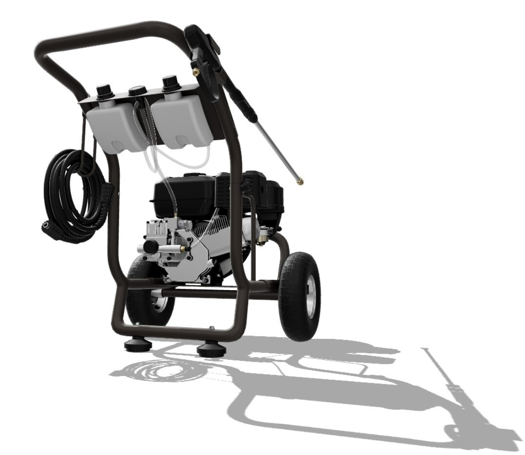 Gentron Pressure Washer 2400 PSI, 2.1 GPM Detergent JD Engine 7 HP 208cc Gray