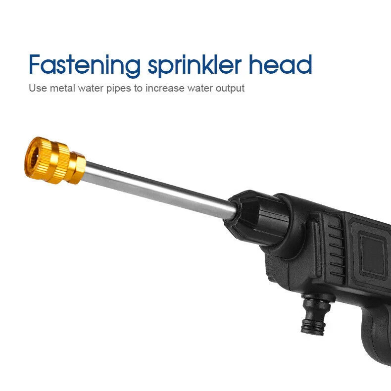 Cordless Car High Pressure Washer Gun Jet Water Cleaner 21-volt Rechargeable