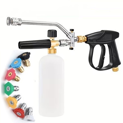 2-in1 High Pressure Washer Gun Car Wash Soap Lance Cannon Spray Bottle Snow Foam