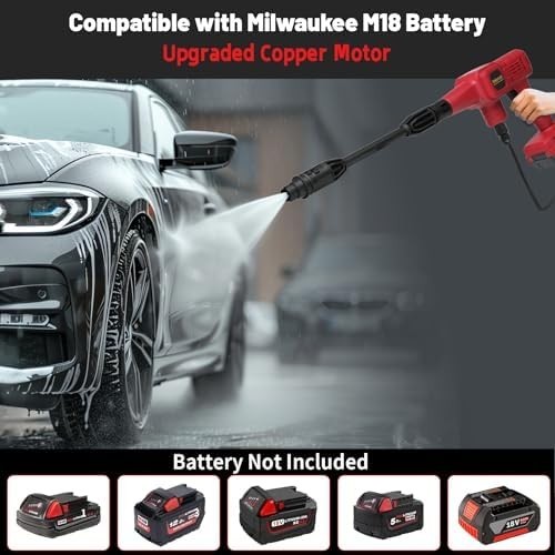 Cordless Pressure Washer for Milwaukee 20V Battery, Portable Cordless Power
