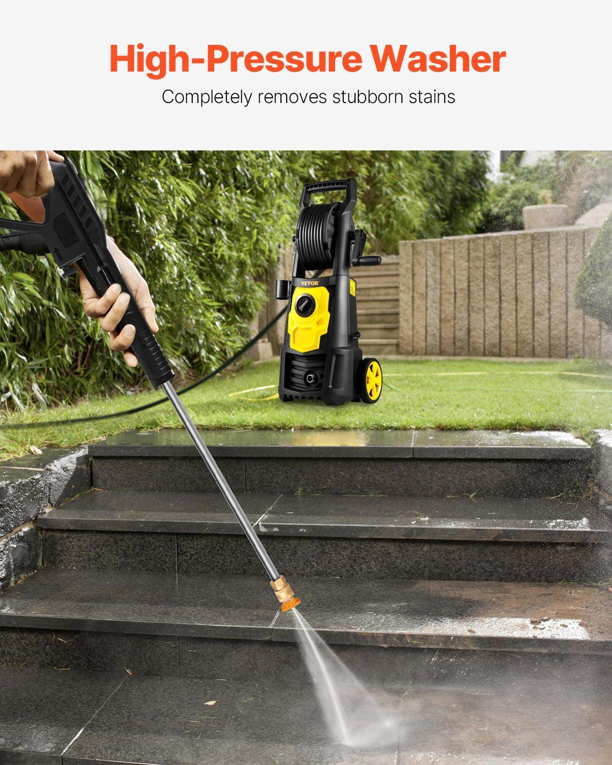 2000 PSI 1.76 GPM 30ft Hose Electric Pressure Washer & Foam Cannon