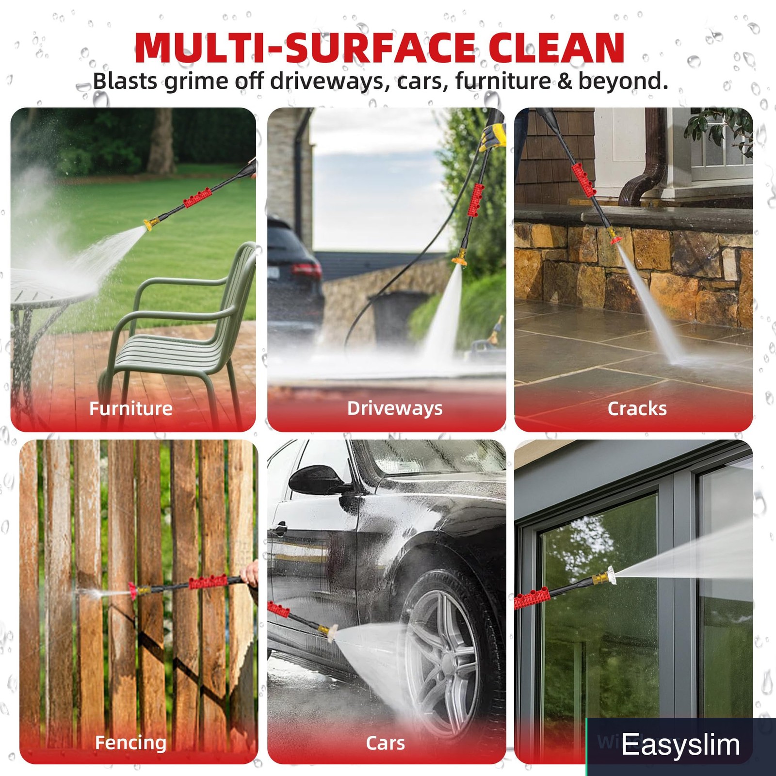 Electric Pressure Washer 2.5 GPM Foam Cannon 4 Nozzles 20FT Hose