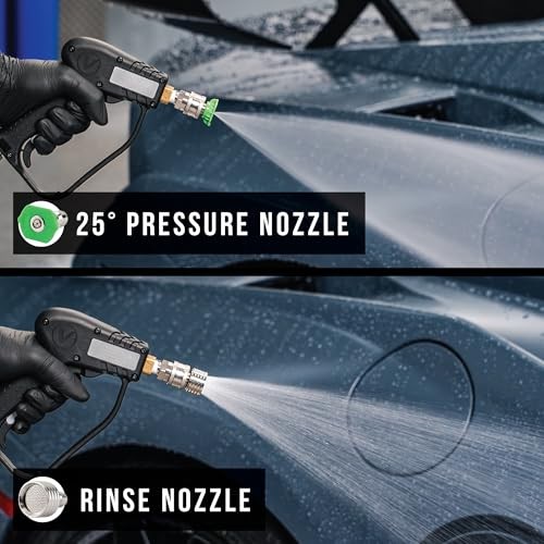 Premium Swivel Pressure Washer Gun, Short Handle with ¼” Quick Connect for a